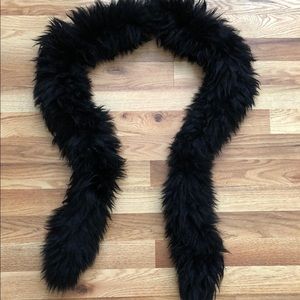 Vintage 1940s Mongolia sheep fur boa black